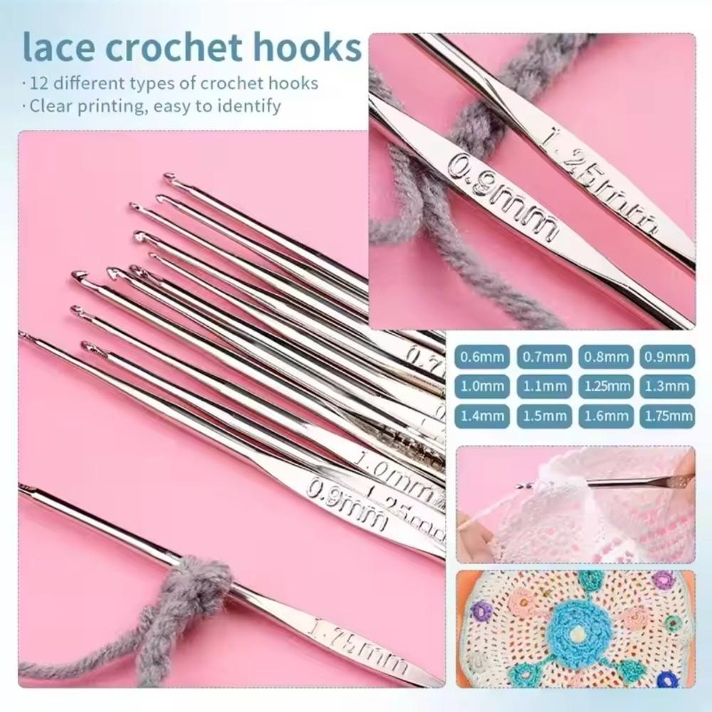 130pcs/set Weaving Accessories Knitting Crochet Hook Set DIY Sewing Tool  Women