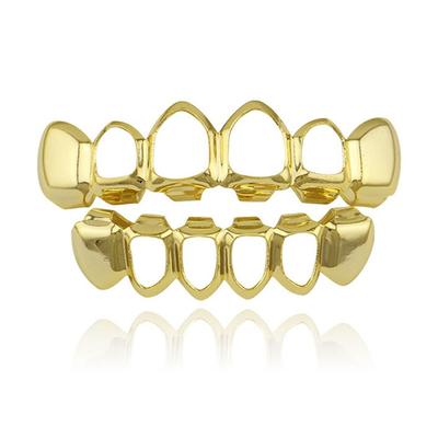 Модные золотые серебряные хип-хоп накладки на зубы Grillz верхние нижние металлические колпачки на зубы стоматологические украшения для мужчин женщин