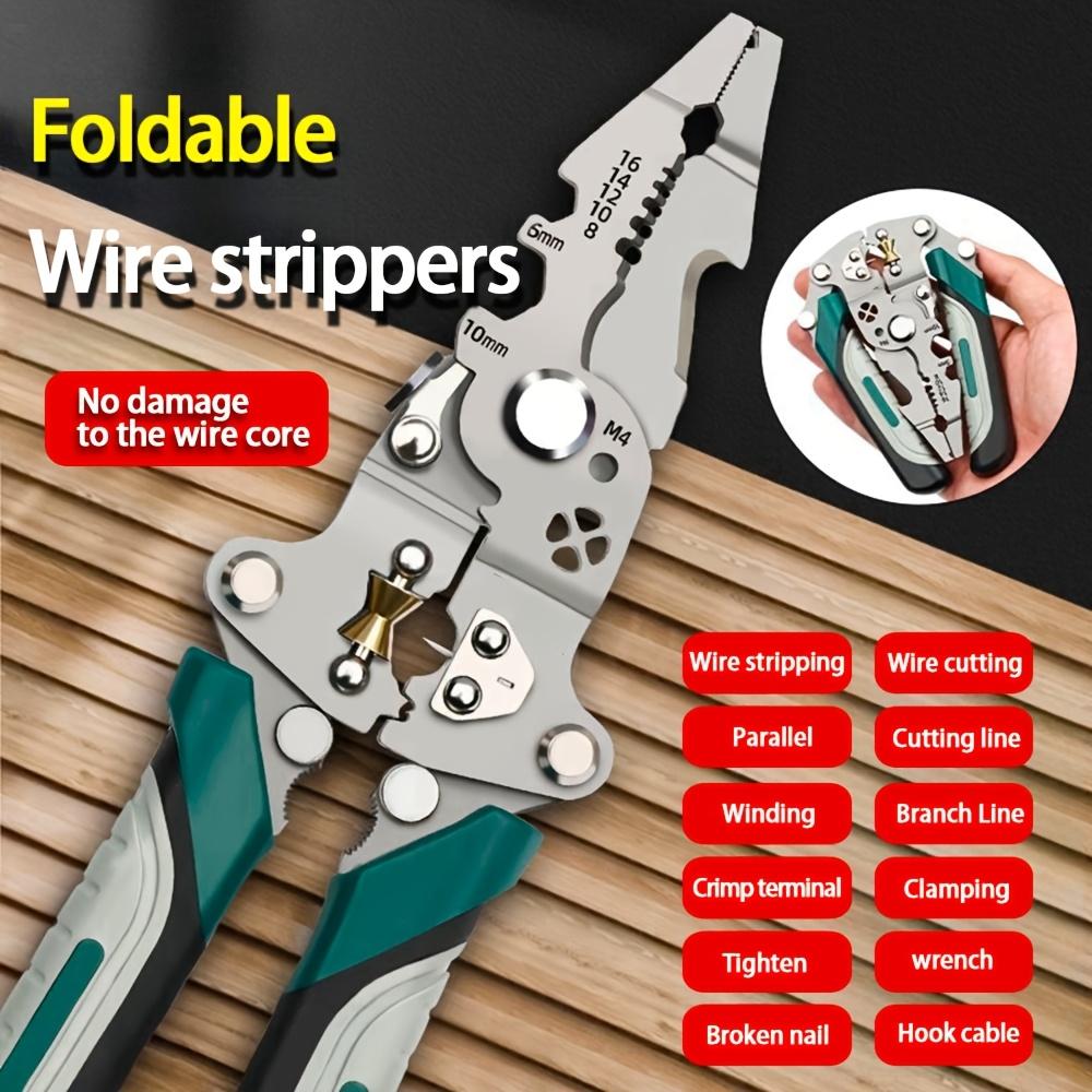 1 Piece Foldable Multi-function Electric Special Industrial Grade Wire Stripping Pliers, High Carbon Steel Precision Manufacturing Multi-function Tool