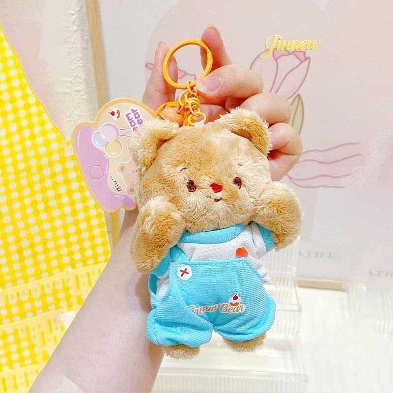 Bear Jinnew Cream Plush Key Tag Pvc Cartoon Keychain For Backpack Or Gift Idea