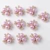 10x Flower Rhinestone Crystal Pearl Embellishment Flatback Button