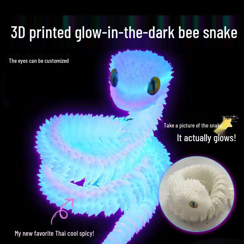 Светящаяся подвижная игрушка-кристальный дракон с градиентными цветами - Большая декоративная фигурка гадюки