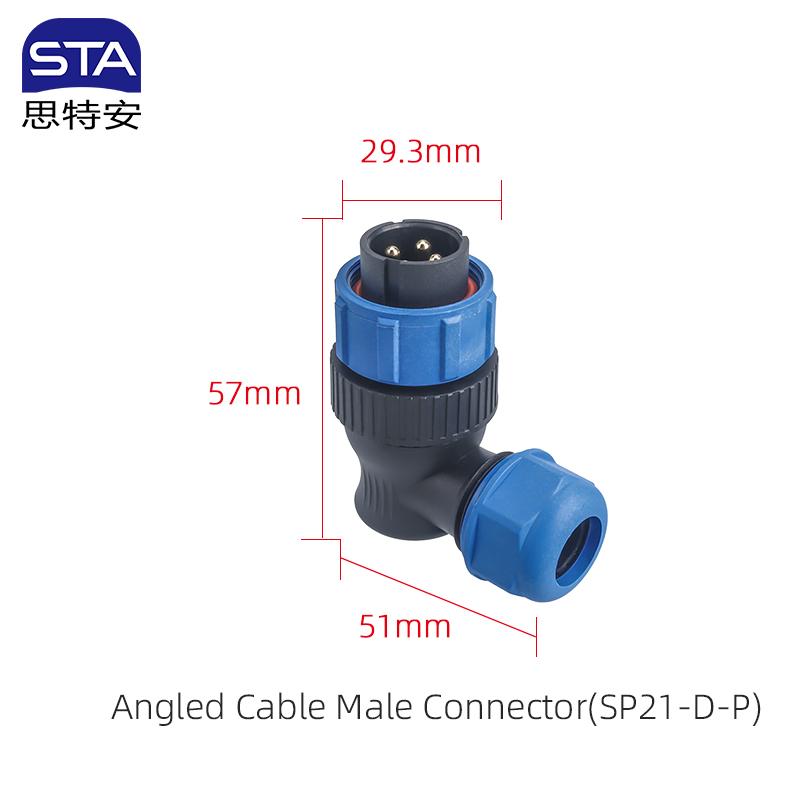 SP21 Aviation Plug Ip68 Waterproof Cable Connector Docking/square Flange/back Nut Male Plug Female Socket 2/3/4/5/6/7/9/12 Pin