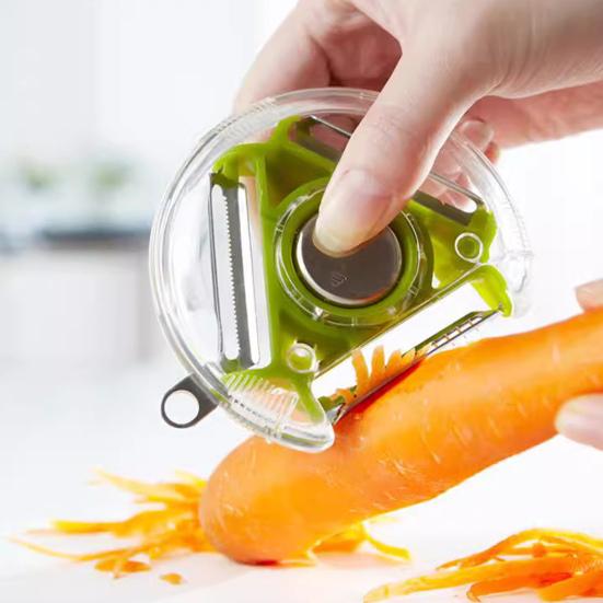 3 в 1 Овощечистка с поворотным переключателем, лезвия из нержавеющей стали, нескользящая ручка, кухонный инструмент для картофеля, помидоров, ананасов