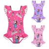 Kids Girls Anime Cartoon POP Singers Rumi Mira Zoey Print Ruffle Sleeveless One-piece Swimsuit Swimwear