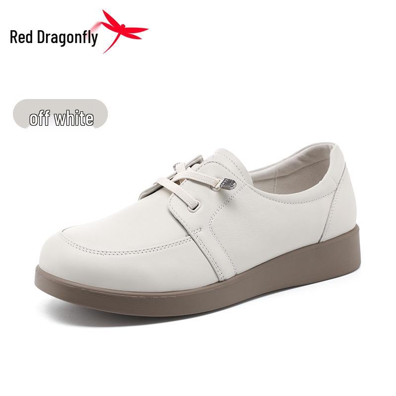 Женские нескользящие туфли-лоферы из натуральной кожи Red Dragonfly - Весенне-осенний стиль для женщин среднего и пожилого возраста