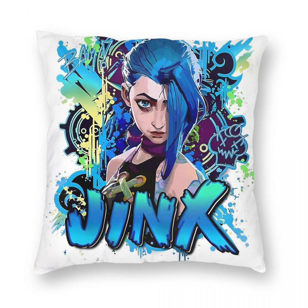 Jinx Arcane Квадратная Наволочка Полиэстер Лен Бархат Креативная Молния Декор Наволочка Чехол для Подушки Дивана