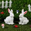 Dollhouse Ornament Micro Landscape Miniature Rabbit Figurine Resin Bunny Statue Fairy Garden