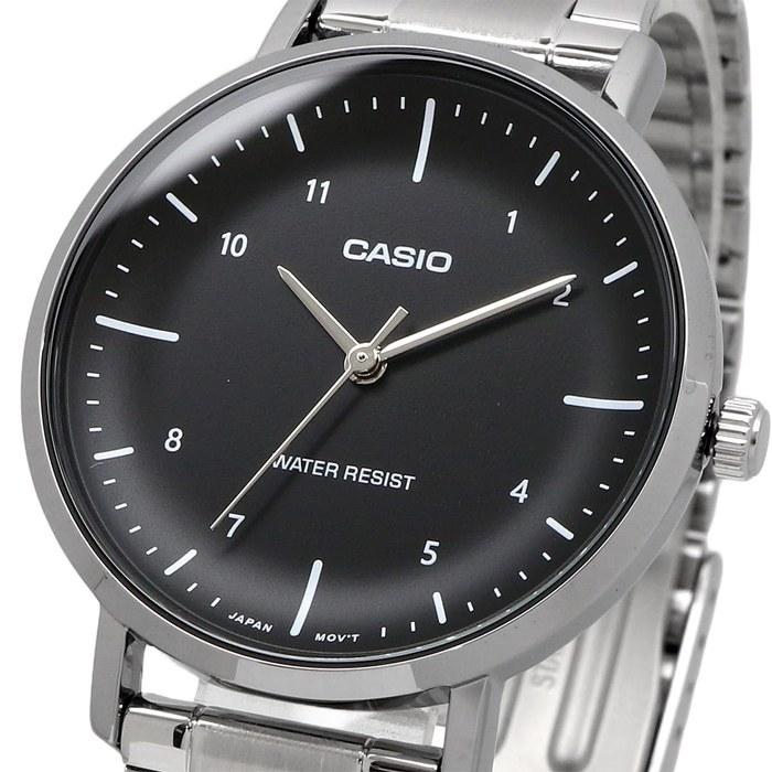 Женские аналоговые кварцевые часы Casio LTP-VT03D-1B, Черный металлический ремешок