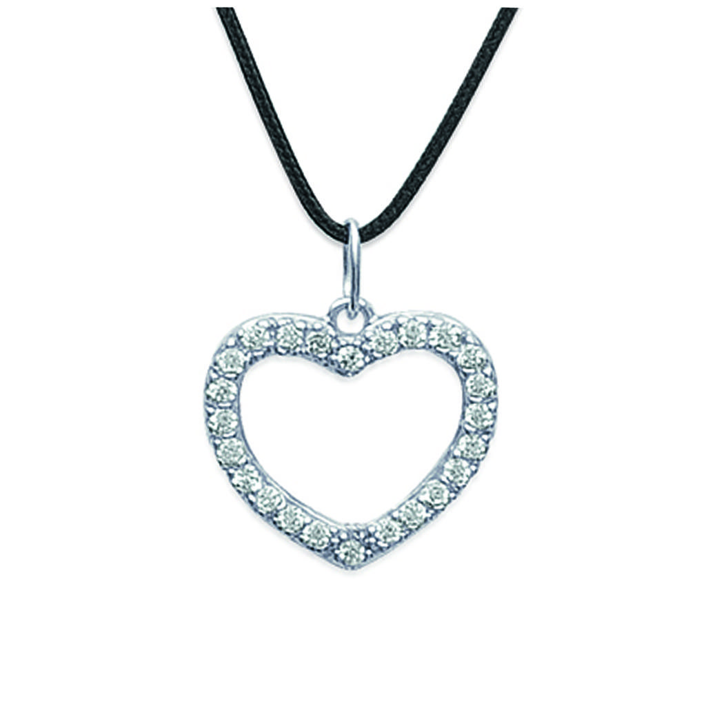 Les Trésors De Lily [J0077] - Silver Necklace 'Love' Silver White - 13x13 Mm