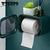 Коробка для туалетной бумаги, коробка для хранения туалетной бумаги в ванной, настенная, водонепроницаемая, без перфорации