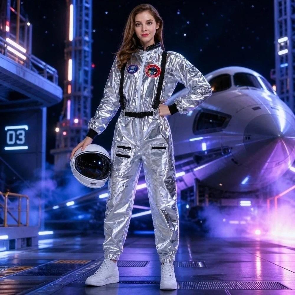 Jumpsuit Style Spacesuit Silver Cosplay Costume Couple Costume Space Suit Stage Performance