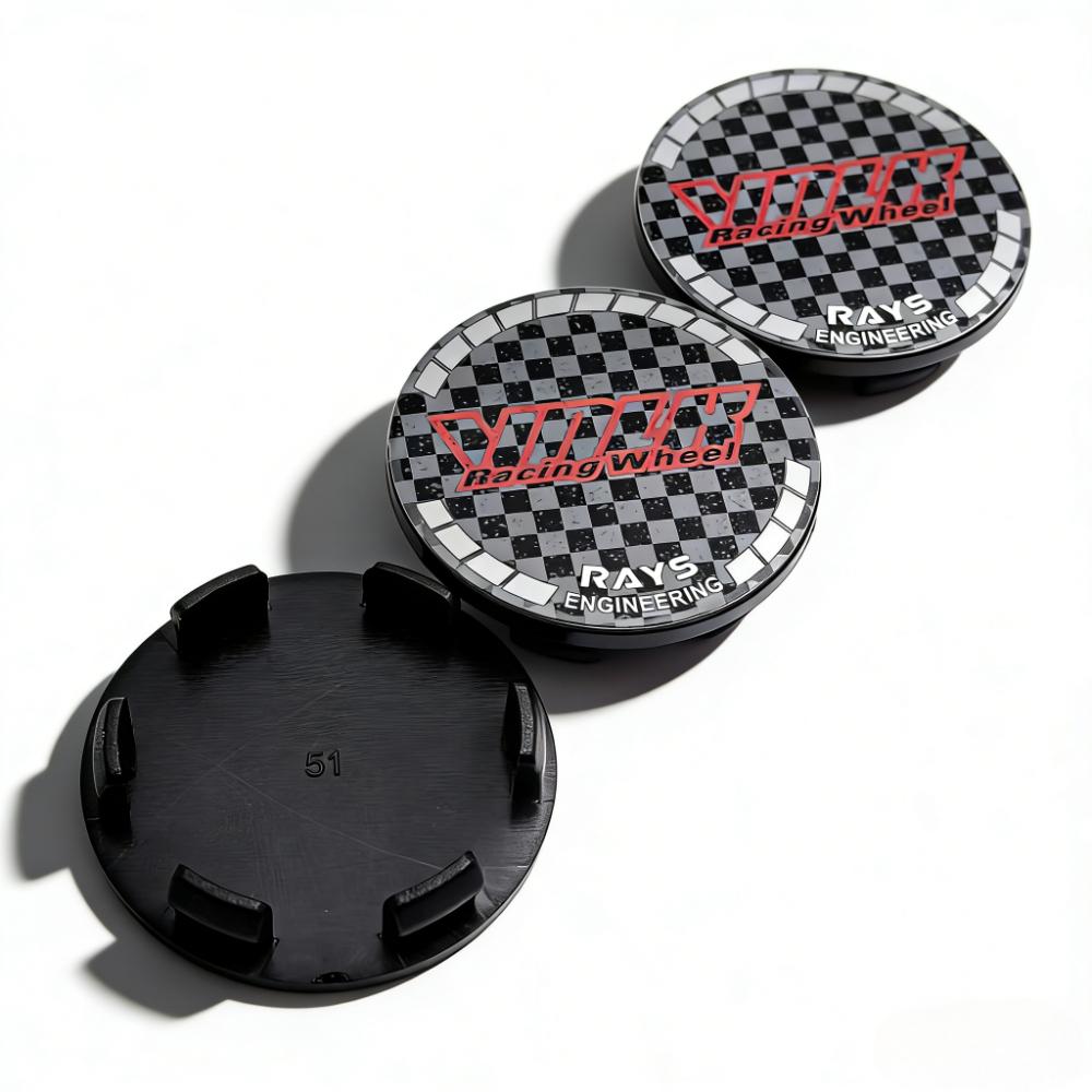 4pcs VLOK Racing Logo Emblem Car Wheel Center Caps 51MM Clips 46MM Wheels Hub Cap Rays Badge Rim Hubcaps Dust Cover Accessories