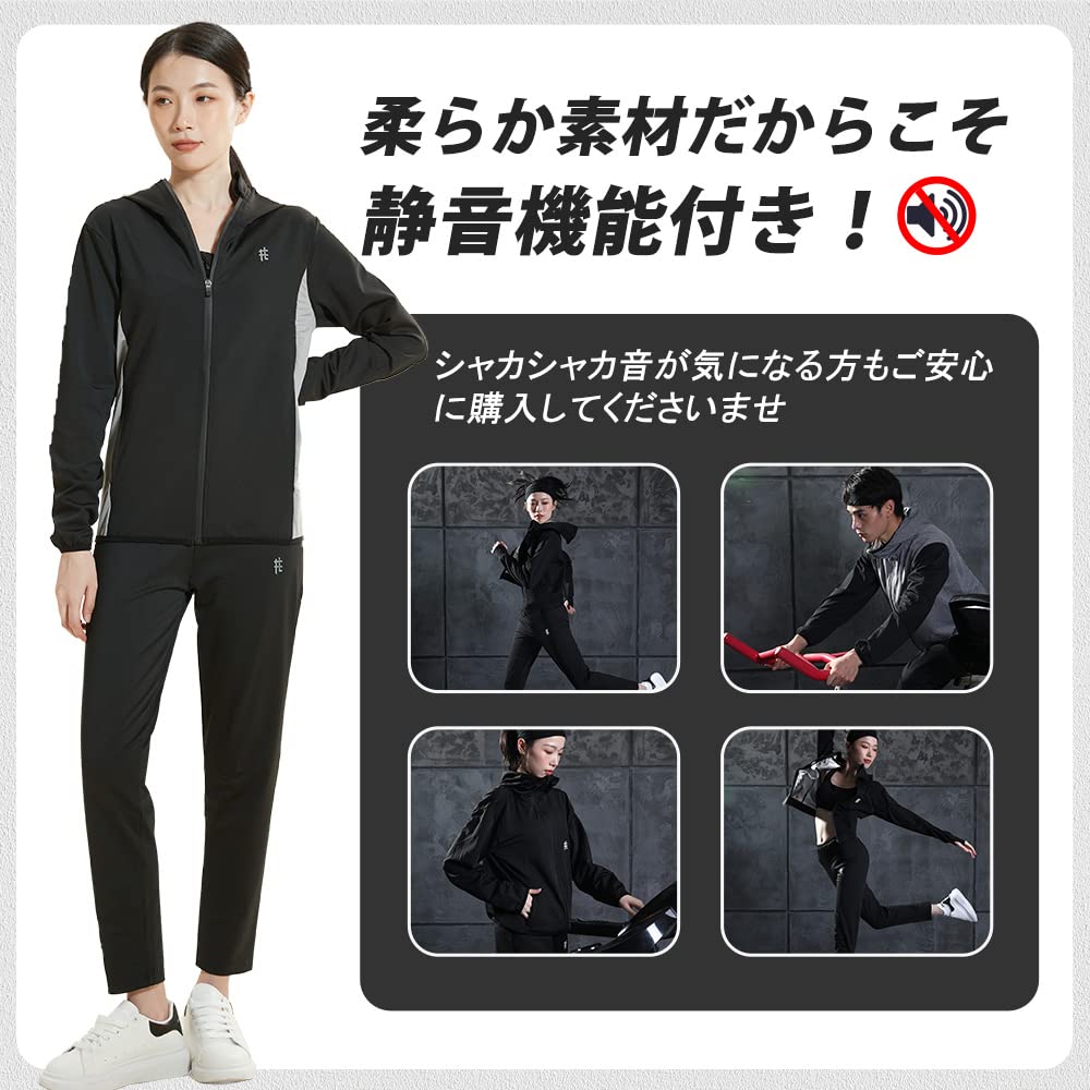 PAFHL Sauna Suit for Men and Heavy Top and Bottom for Weight Strength Women, Sweating, Washable, Set, Dieting, Loss, Running, Sportswear, Training,