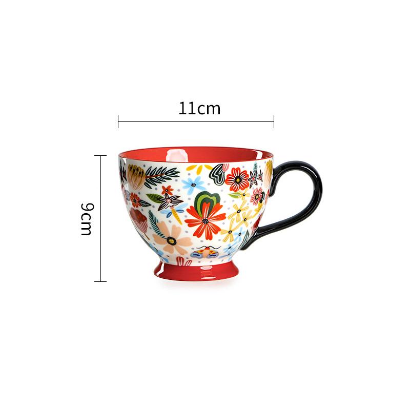 Американская керамическая кружка с креативным рисунком, расписанным вручную, чашка для завтрака, кофейная кружка, чашка для сока, чашка для молока, бытовая чашка для чая, чашка для воды