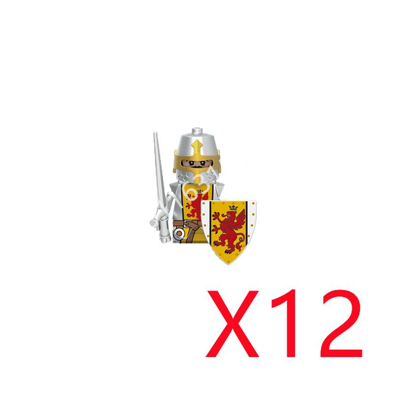 Совместимые MOC Средневековые Строительные Блоки Персонажи Солдаты Рыцари Драконов Черный Лев Орел Игрушка Подарок Кирпичики Фермер Солдат X048