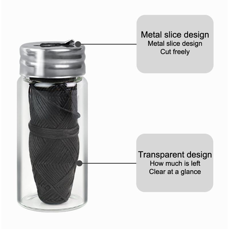30m Vegan Biodegradable Bamboo Charcoal Dental Floss with Refillable Glass Holder Mint Flavored Tiny Floss