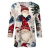 Women's Fashion Casual Seven Sleeve Christmas Printed Round Neck Top