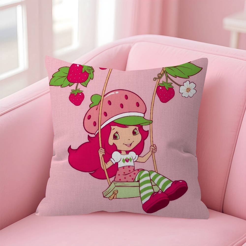 Cute Role Strawberry ShortcakeCartoon Cushion Cover Pillow Cover Decor Pillowcase Printed Cushion Case for Couch