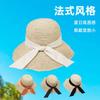 Bow Handmade Straw Sun Hat Children Large Brim Summer Breathable Straw Hat Seaside Shade Sun Protection Hat