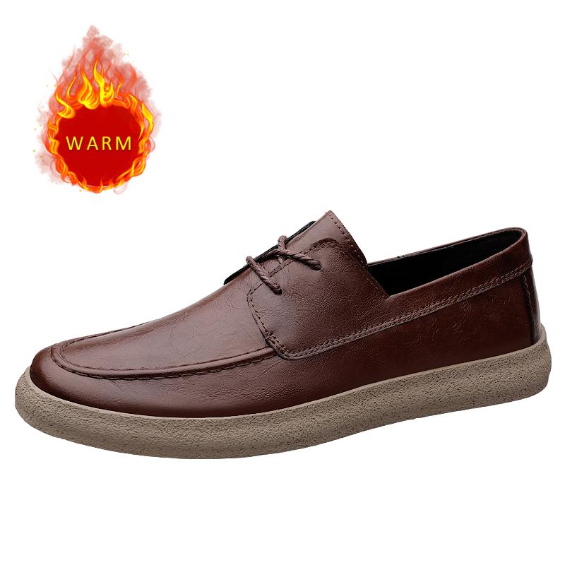 Fashion Classic Brand Men's Leather Casual Shoes Fashionable Brown Versatile Men's Office Business Shoes Soft Soled Hiking Travel Shoes