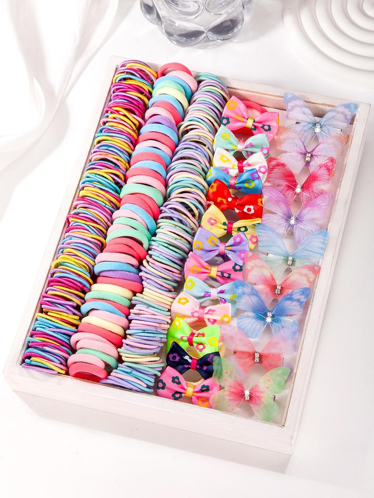 Princess Hair Accessories Set for Kids – Clips, Scrunchies & Claw Clips with Elastic Ties, Gift Box for Daily Wear