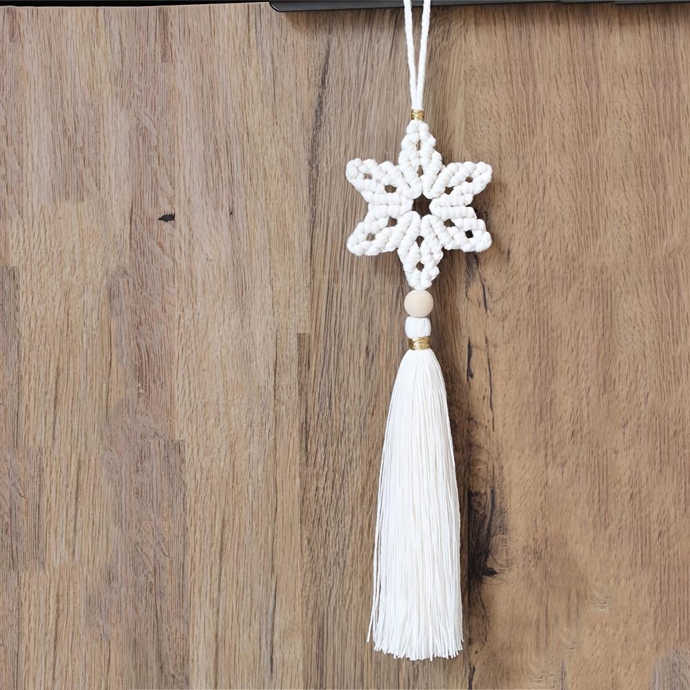 1pc Bohemian Style Handmade Decorative Pendant for Home Walls, Tassel Wall Hanging, Pentagonal Star Shaped Pendant Decoration