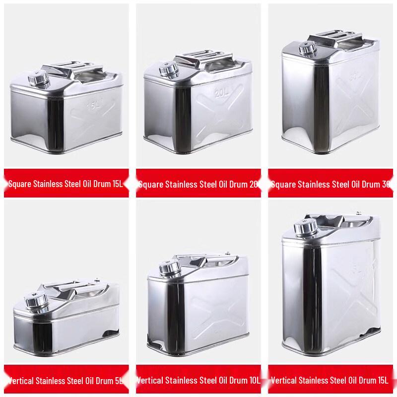 Jundingying 40L Square 201 Stainless Steel Fuel Can