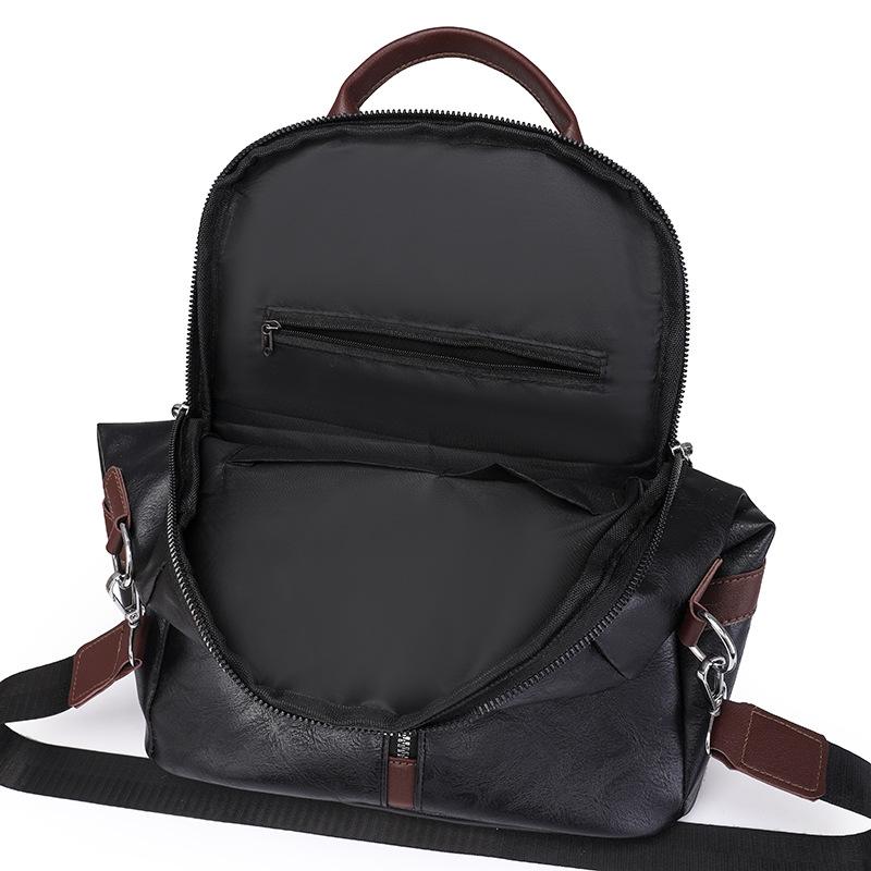 Женский мягкий кожаный рюкзак в стиле ретро с большой емкостью