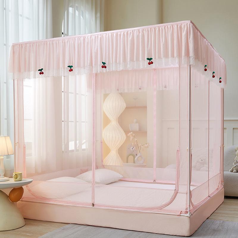 Lace Trim Mosquito Repellent Princess Bedside Canopy