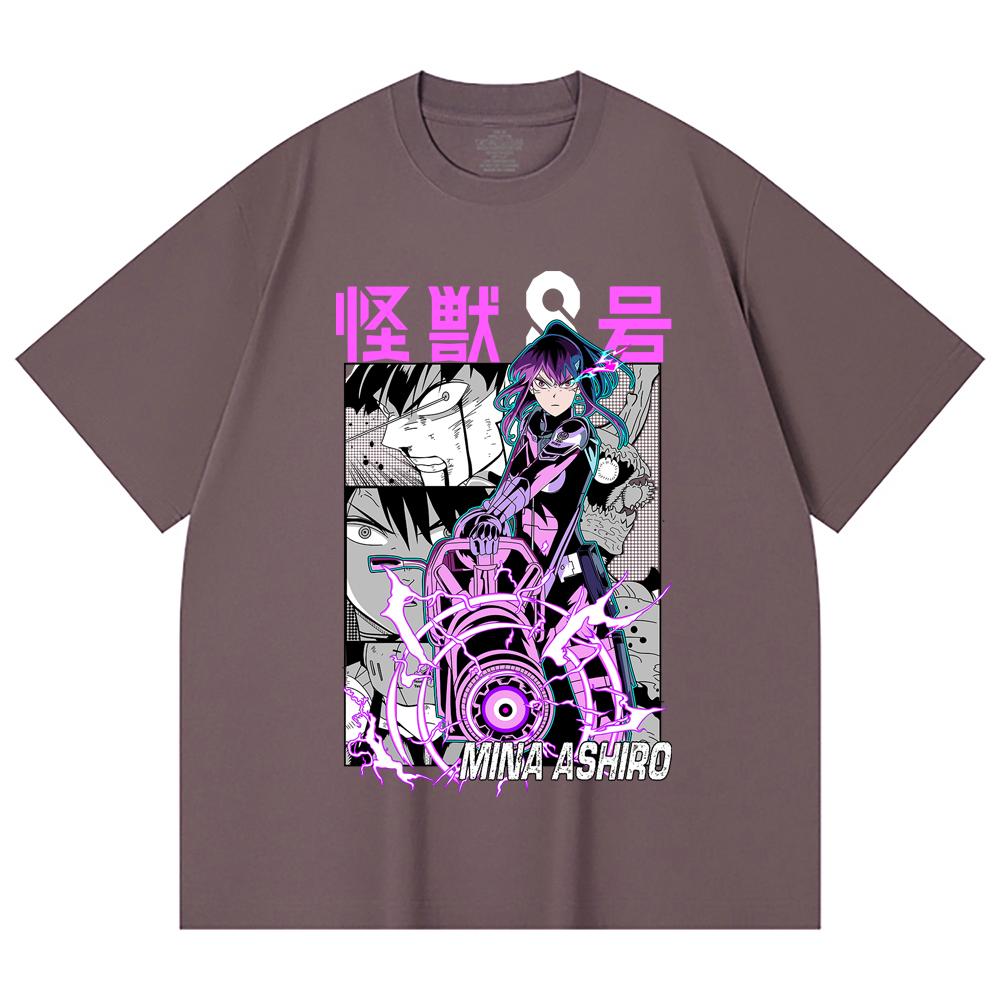 230 Gsm 100% Cotton Kaiju No 8 V15 Mina Print Unisex Heavy Cotton T Shirt