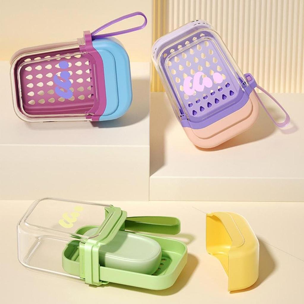 Дорожная мыльница Мыльница Сливное блюдо Со шнурком Двухслойный Компактный поднос Для душа Отдых на природе Кемпинг Отпуск Школа