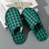 Унисекс Корейский стиль Клетчатые Домашние тапочки Закрытый носок Мягкая Домашняя обувь Удобные Домашние тапочки для мужчин и женщин