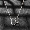 Ladies Women Temperament Double Ring Geometric Simple Choker Clavicle Chain Necklace Neck Chain