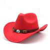 Wool Hat Western Cowboy Hat Men'S And Women'S Couple Hat Curled Jewel Accessories