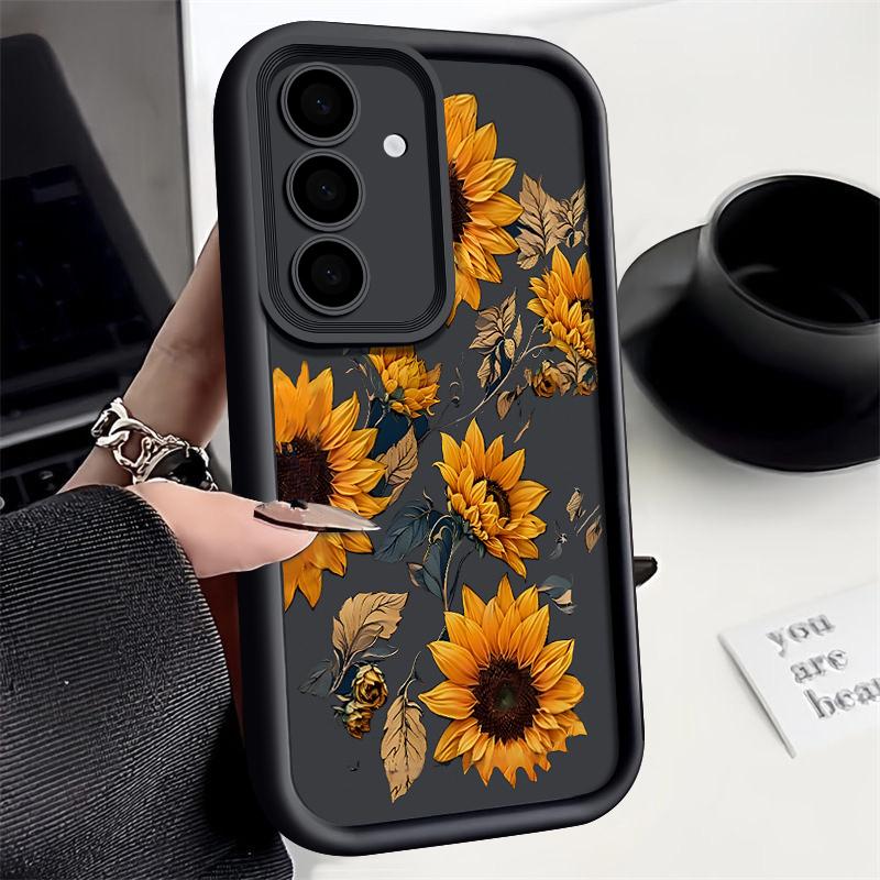 Чехол с подсолнухами для Samsung Galaxy S25 S24 Ultra Edge S23 S22 Plus S21 FE A34 A54 A15 A35 A55 A16 A26 A36 A56 5G Capa