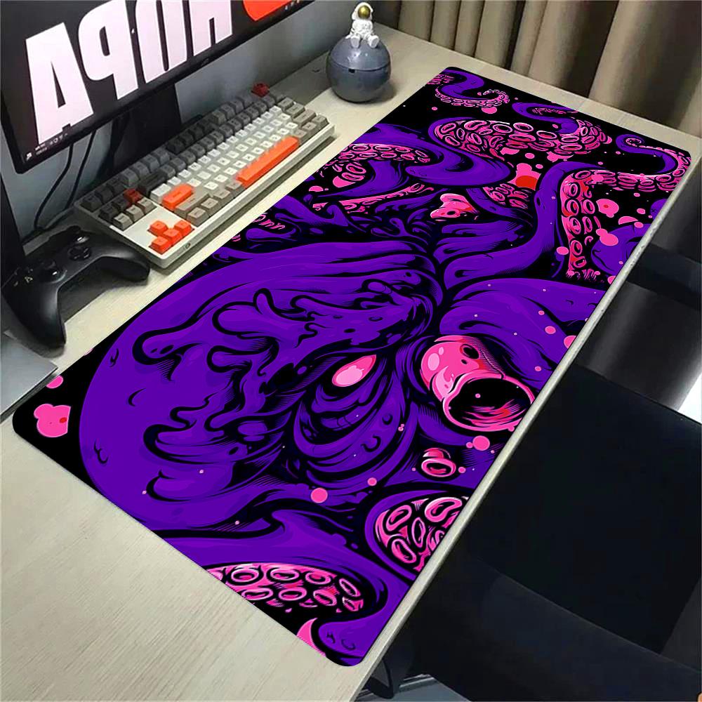 XXL Игровой Цветной Коврик для Мыши Настольный Коврик для Ноутбука 40x90см Офисный Компьютерный Коврик для Клавиатуры и Мыши Креативный Осьминог Черно-Белый Большой Коврик для Мыши
