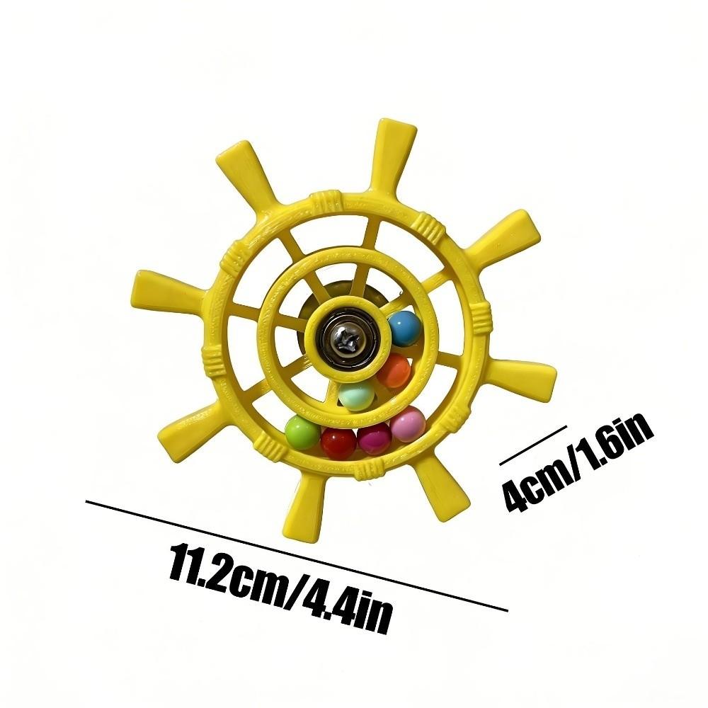 Bite Resistant Interactive Spinning Wheel Rudder Shaped Parrots Rotating Toys Entertainment