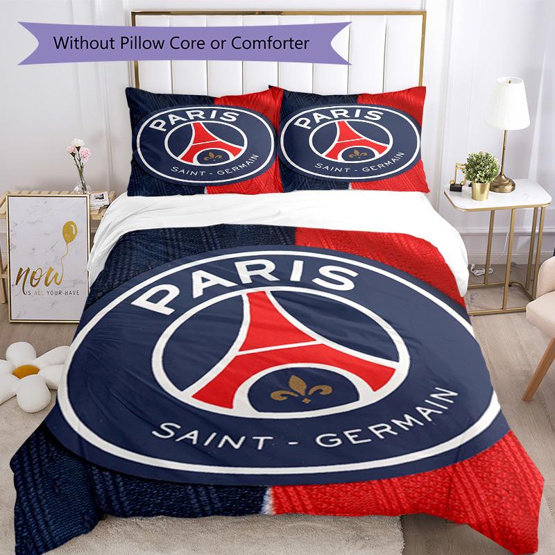 Постельное белье Paris Saint Germain Дышащий пододеяльник с наволочками Домашний декор Подарок на день рождения
