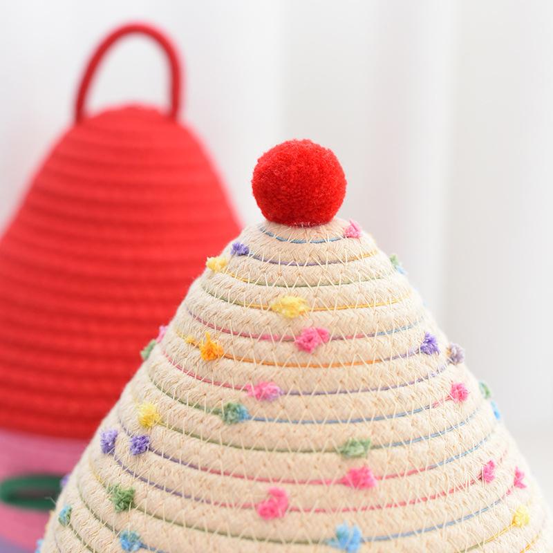 1 шт. Маленькие контейнеры для дома INS с крышкой Домашнее хранение Плетеные корзины из хлопковой веревки Богема 5 стилей