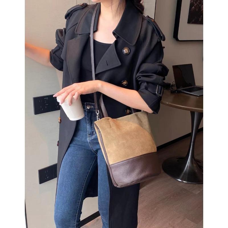 Сумка-ведро из матовой коровьей кожи, женская сумка через плечо из натуральной кожи