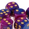 10x Six Sided D6 Dice Dotted For Props Purple Blue