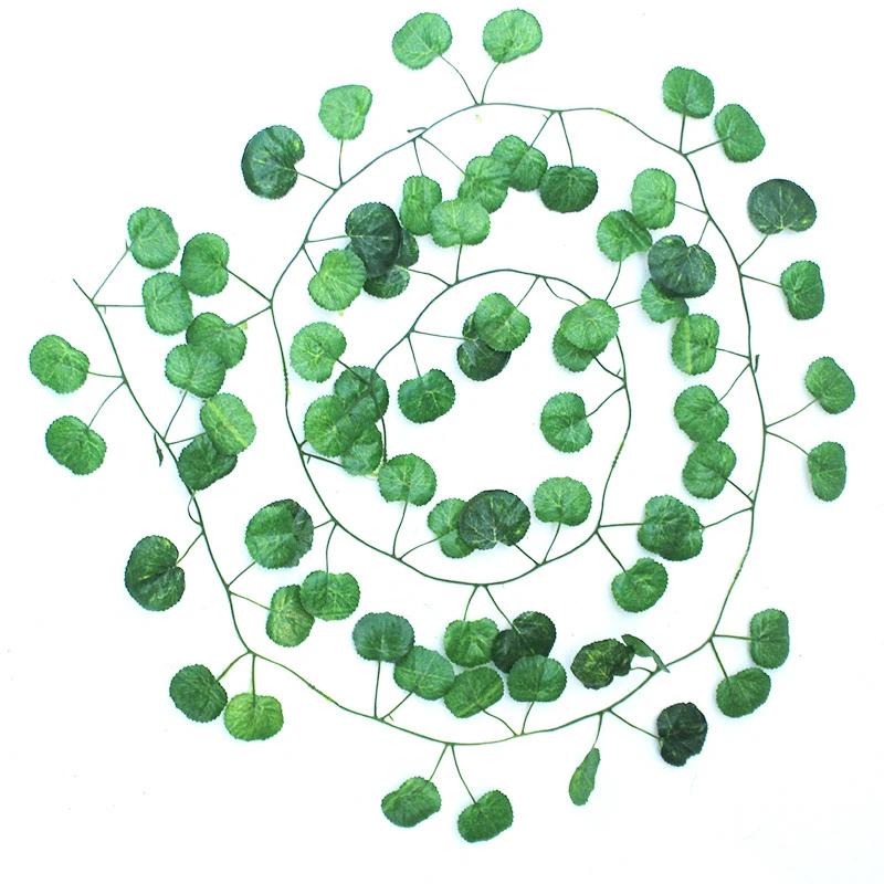 1 шт. 210 см Зеленый шелк Искусственная подвесная рождественская гирлянда Растения Лоза Листья Сделай сам Дом Свадебная вечеринка Ванная комната Сад Украшение