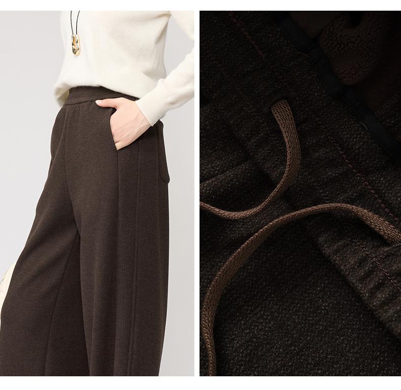 Wool and acetate banana pants for women, warm and versatile, floor length wide leg pants for women, casual pants style