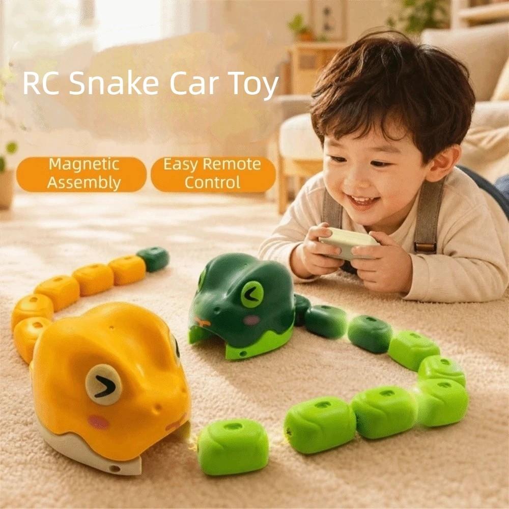 Interactive Remote Control Car Rechargeable Magnetic RC Car Vehicle Toy Greedy Snake Car Kids Gift