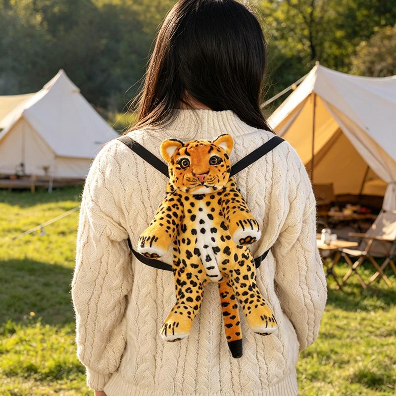 1Pc 40cm Simulation Tiger Leopard Plush Backpack Toy Stuffed Soft Animal Doll Decorative Bag Kids Birthday Gift