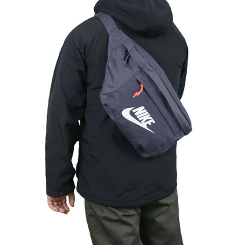 Nike Полиэстеровая сумка через плечо, поясная сумка обычного размера, унисекс, черная, синяя, повседневная, BA5751-015