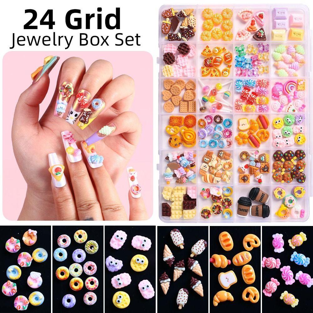 Mix Colors Nail Art Decorations Flowers Candy Nail Accessories 3D Resin Nail Charms DIY Manicure