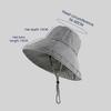 Korean Version Of Fresh Striped Bucket Hat Spring And Summer Thin Women'S Outdoor Sunshade Lace-Up Big Eaves Foldable Sun Cap