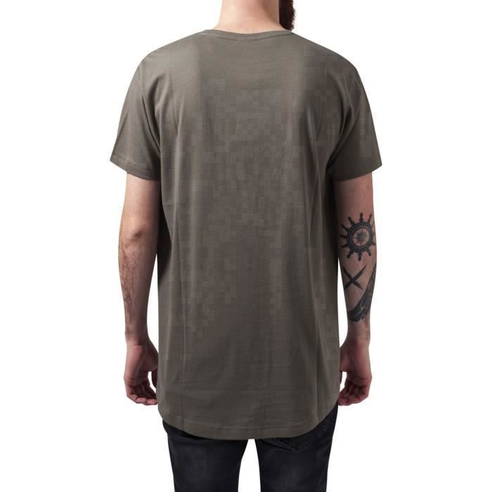 T-shirt long - Urban Classics - HAPED - 100% coton - Vert - Homme